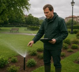 Supervisando el riego de una zona pública